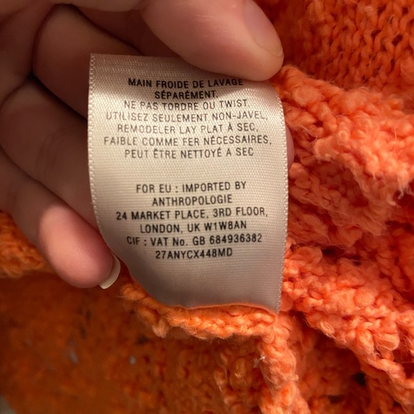ANTHROPOLOGIE Orange Cozy Sweater - Picture 3 of 5